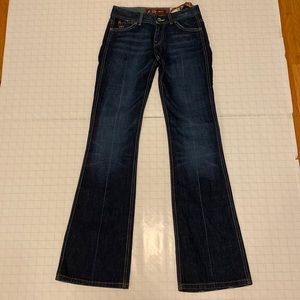 Dark blue washed, bell bottom jeans